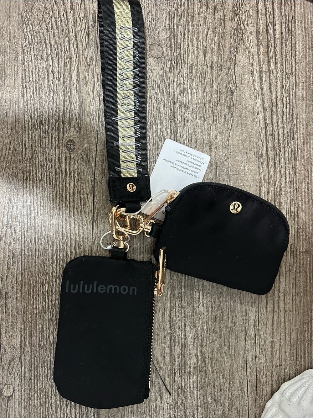 lululemon athletica Black Wristlet Card Case and Coin Pouch Set
